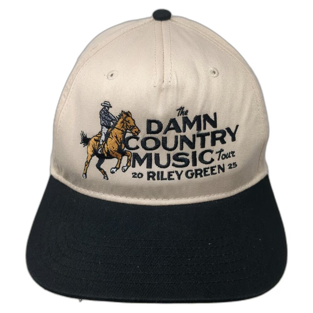 OTTO 5 Panel Beige Black One Size Riley Green Damn Country Music Tour Horse Hat